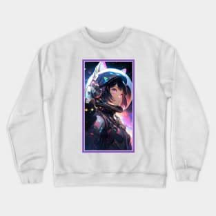 Anime Cute Cat Girl | Sci-Fi Manga Girl Anime Art Crewneck Sweatshirt